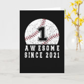 2021年生まれ野球少年1歳 カード (黄色い花)