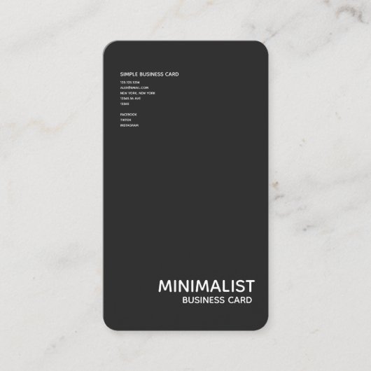 2021年用垂直ミニマリスト名刺 名刺 (正面)