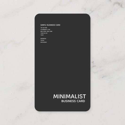 2021年用垂直ミニマリスト名刺 名刺 (裏面)