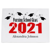2021年看護学校卒業抱き枕(赤帽) ラージペーパーバッグ (正面)