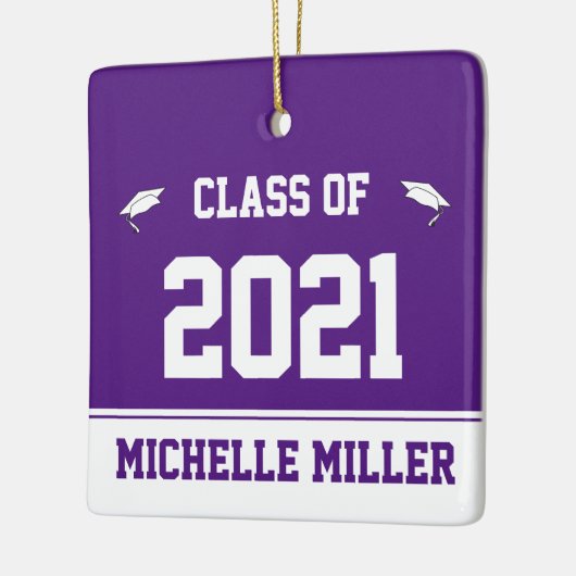 2021年紫王室のと白の卒業 セラミックオーナメント (左)