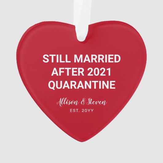 2021年結婚したの検疫おもしろいカップルの名前 オーナメント (裏面)