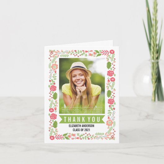 2021年縁ど卒業フローラクラスありがとう サンキューカード (正面)