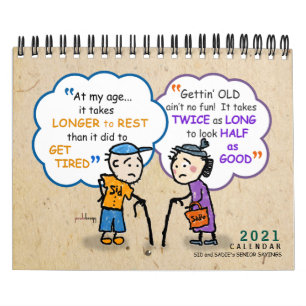2021年老人引退老おもしろい後ジョーク引用文 カレンダー