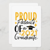 2021年誇りを持った卒業グリーティングカードの親 案内状 (正面/裏面)