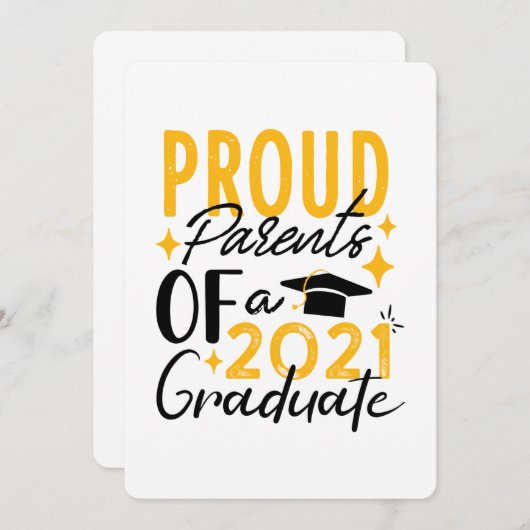 2021年誇りを持った卒業グリーティングカードの親 案内状 (正面/裏面)