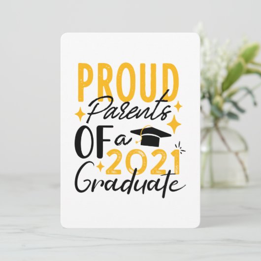 2021年誇りを持った卒業グリーティングカードの親 案内状 (スタンド正面)