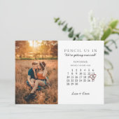 2021年11月の日付を保存するカレンダーピンクハート シーズンカード (スタンド正面)