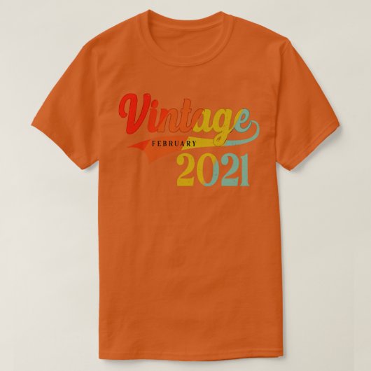 2021年2月誕生日ヴィンテージ2021年2月Wesoo Tシャツ (デザイン正面)