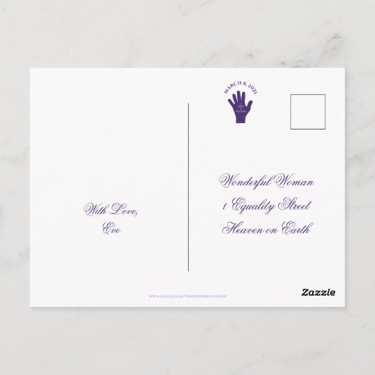 2021年3月8日の女性の日に挑戦を選択 ポストカード (裏面)