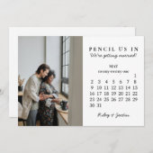 2021年5月のカレンダーを保存する鉛筆 招待状 (正面/裏面)