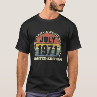 2021年50歳1971年7月のヴィンテージレトロ Tシャツ