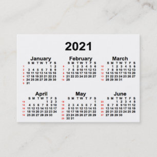 2021年52週間カレンダー(Janz Business Cards) 名刺