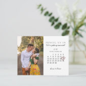 2021年6月の日付を保存するカレンダーピンクハート ポストカード (スタンド正面)