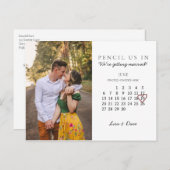 2021年6月の日付を保存するカレンダーピンクハート ポストカード (正面/裏面)