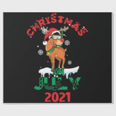 2021年7月夏のクリスマストナカイメリー雪 ラッピングペーパー (フラット)