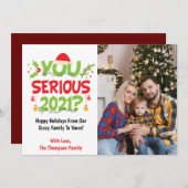 2021年?家族おもしろい写真のクリスマス シーズンカード (正面/裏面)