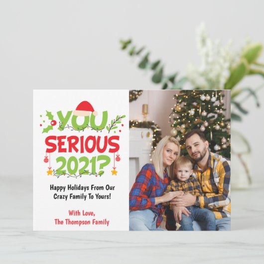 2021年?家族おもしろい写真のクリスマス シーズンカード (スタンド正面)