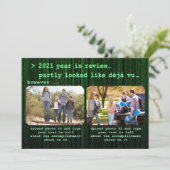 2021年、家族の写真コラージュのクリスマスを復習 シーズンカード (スタンド正面)