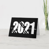 2021年 年始 黒と白 シンプル カード (正面)