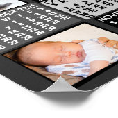 2021年 月別カレンダー フォトコラージュ モダン ブラック ポスター (角)