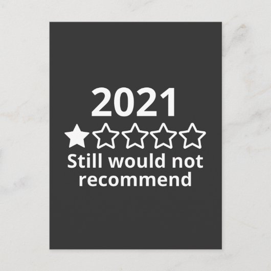 2021年、絶対におすすめしません、2021年はとても悪い。 ポストカード (正面)