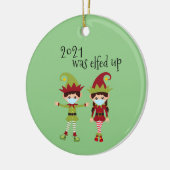 2021年、COVID顔マスクおもしろい小妖精や小人 セラミックオーナメント (左)