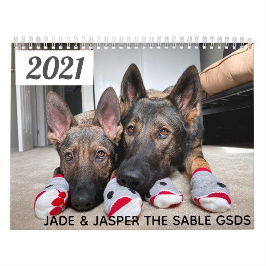 2021年Jade & Jasper the Sable GSDのカレンダー カレンダー (カバー)