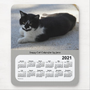 2021年Sassy Cat Calendar by Janz マウスパッド