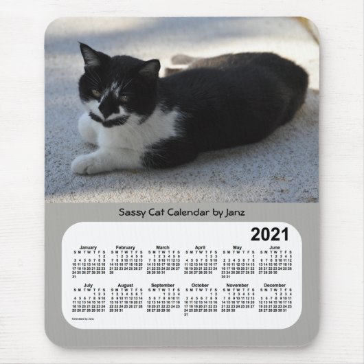2021年Sassy Cat Calendar by Janz マウスパッド (正面)