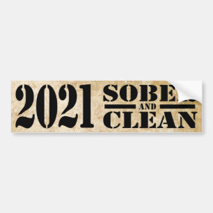 2021年Sober & Clean Drug & Alcool Adiction無料 バンパーステッカー