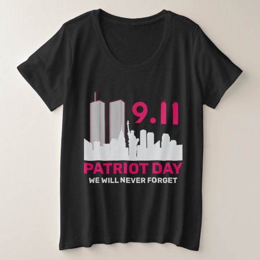 2021忘れ年20周年パトリオットデー911 20 プラスサイズTシャツ (デザイン正面)