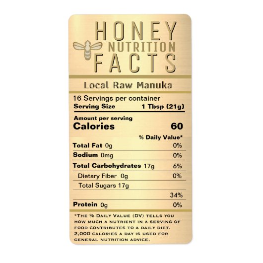 2021最新ハチミツ栄養メタリック金ゴールドとビー ラベル (正面)