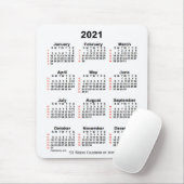 2021白52週間カレンダー(Janz) マウスパッド (マウス)