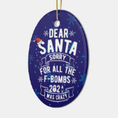 2021親愛年のf爆弾すべてにサンタごめんね セラミックオーナメント (左)