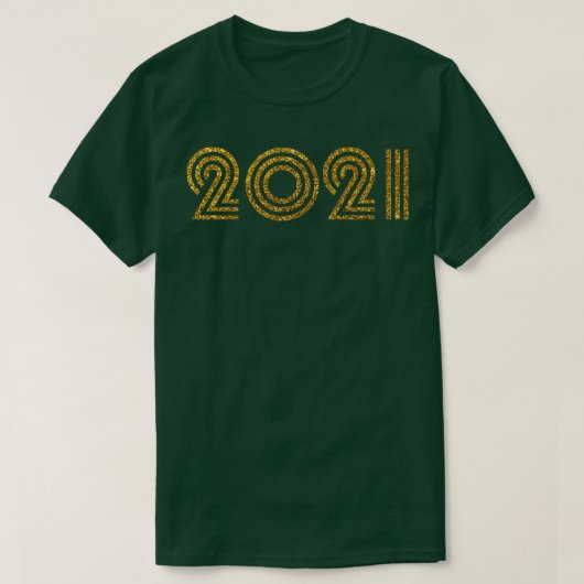 2021誕生年グリッター効果 Tシャツ (デザイン正面)