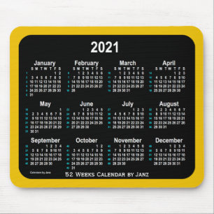 2021金ゴールドネオン52週間カレンダーby Janz マウスパッド
