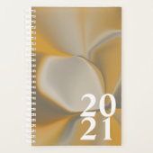 2021黄色および灰色の植物学フローラ プランナー手帳 (正面)