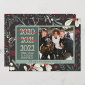 2021 おもしろい 2022年3年目のチャーム写真クリスマス シーズンカード (正面/裏面)
