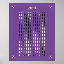 2021 - ムーンコalendar 紫 ポスター