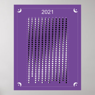 2021 - ムーンコalendar 紫 ポスター