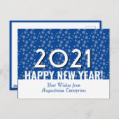 2021 | 新年おめでとう | 雪片 | 企業の ポストカード (正面/裏面)