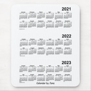 2021-2023白Janz著3年のカレンダー マウスパッド