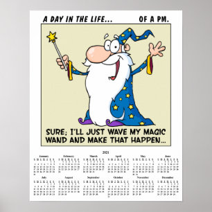 2021 Calendar Project Management ポスター