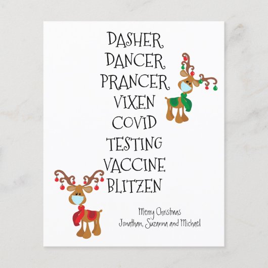 2021 Covid Christmas Reindeer Names Budget チラシ (正面)