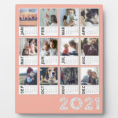 2021 Desktop Calendar Modern Photo Collage フォトプラーク (正面)