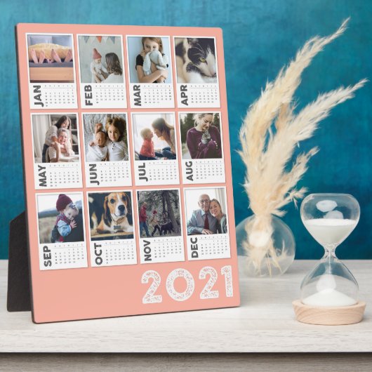 2021 Desktop Calendar Modern Photo Collage フォトプラーク (側面)