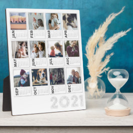 2021 Desktop Calendar Modern Photo Collage フォトプラーク