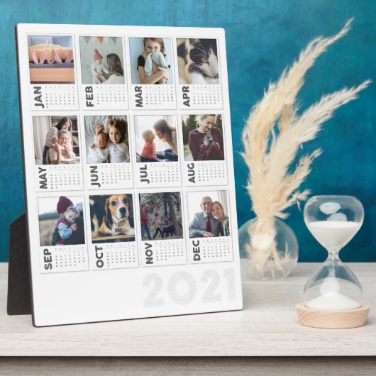 2021 Desktop Calendar Modern Photo Collage フォトプラーク (側面)