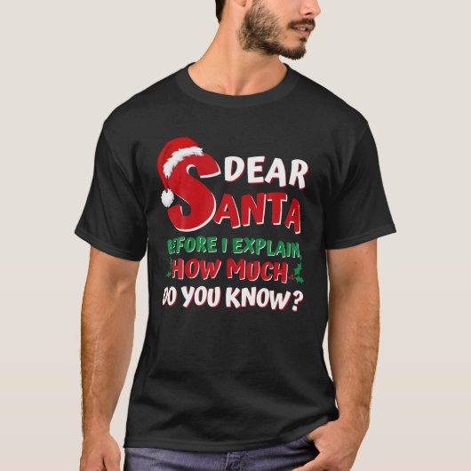 2021 Funny Christmas S Kids Adults Santa I Can Exp Tシャツ (正面)